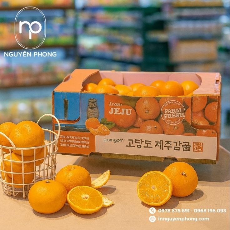 Thùng carton đựng quýt in đẹp